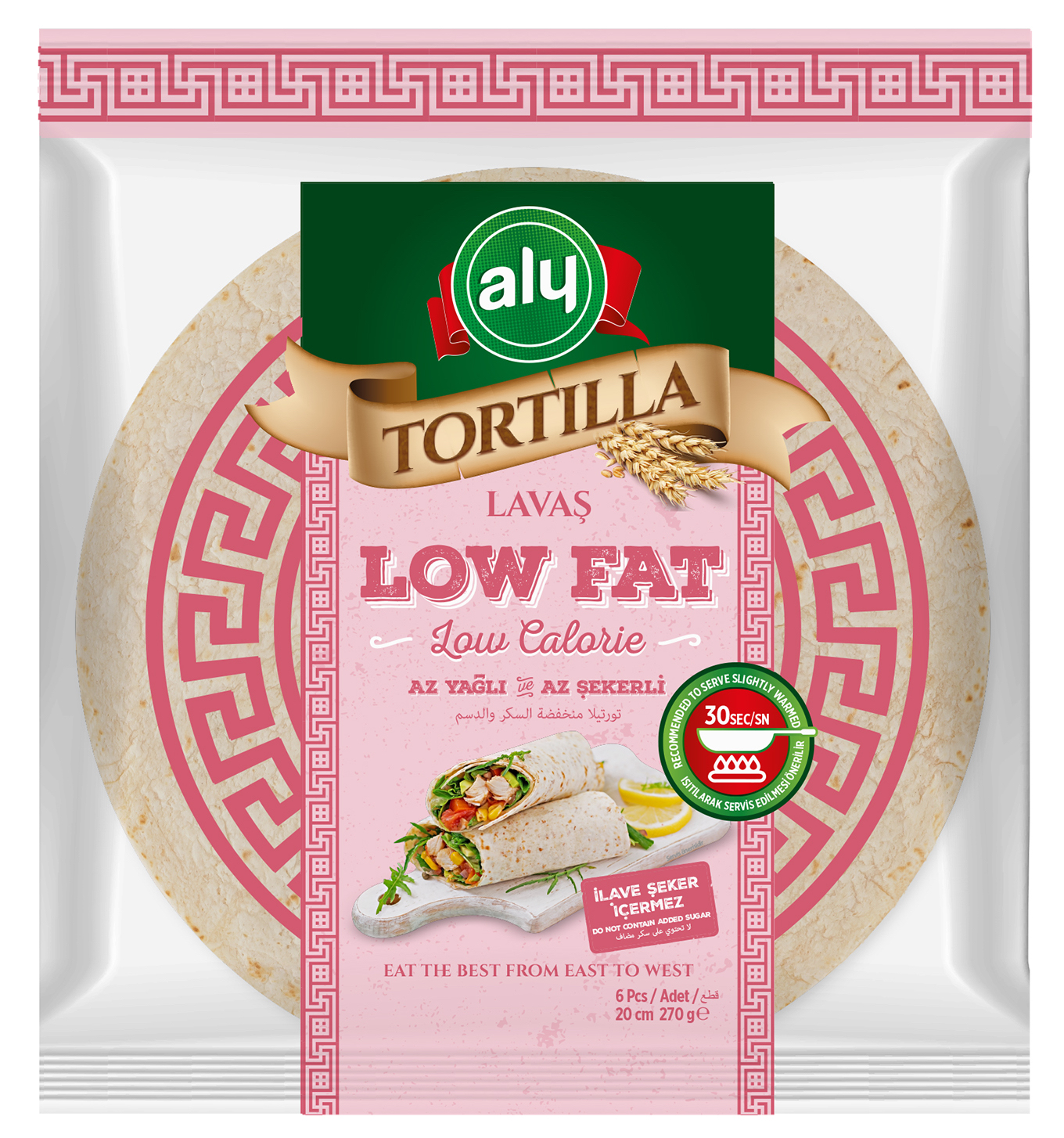 Tortilla Low Fat 20cm 270gr 6pcs/pk