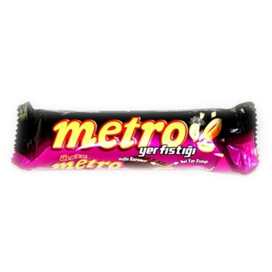 Metro Milk Chocolate Coated Bar With Caramel . Peanuts and Nougat 36gr.