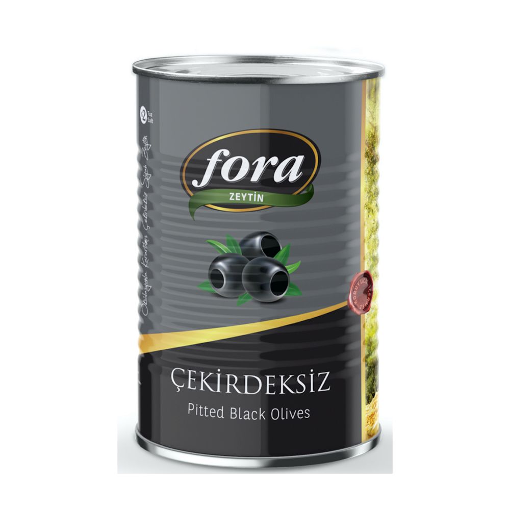 Pitted Black Ripe Olives Tin Drained: 2000gr.