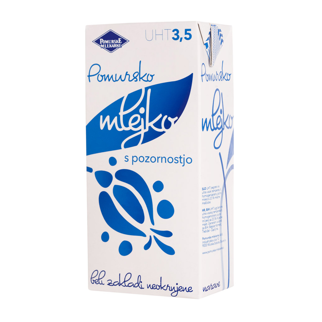 UHT Full Cream Milk 3.5% Fat 1lt (Slovenia)